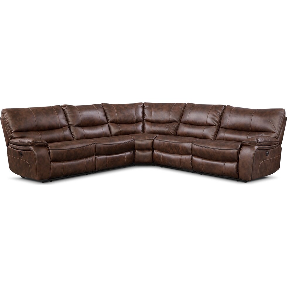 orlando ii brown  pc power reclining sectional   