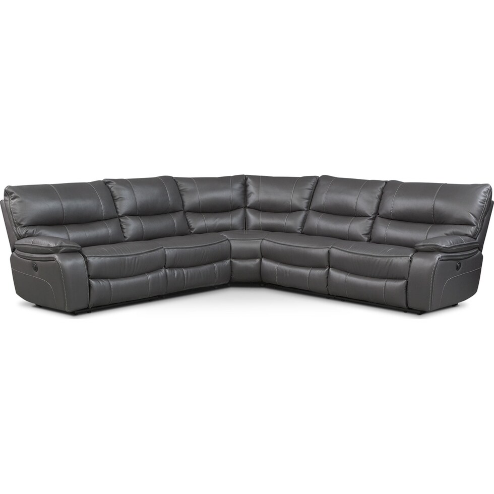 orlando gray  pc power reclining sectional   