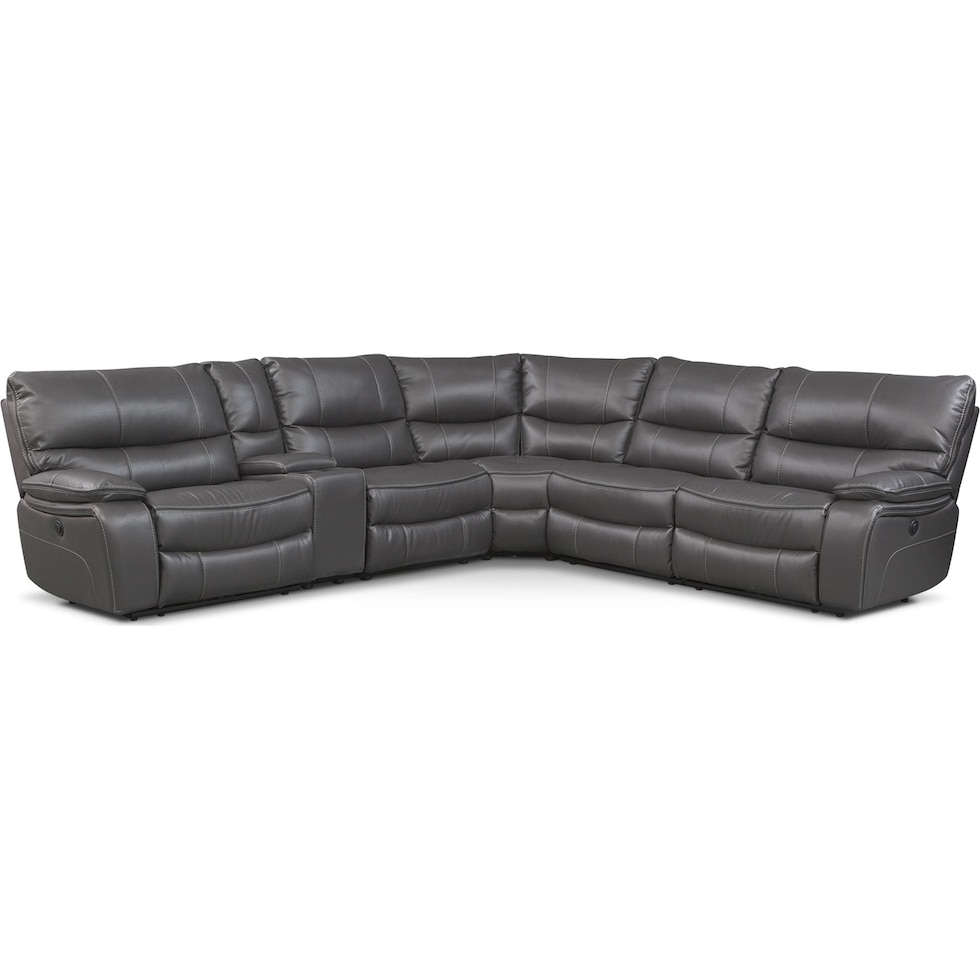 orlando gray  pc power reclining sectional   