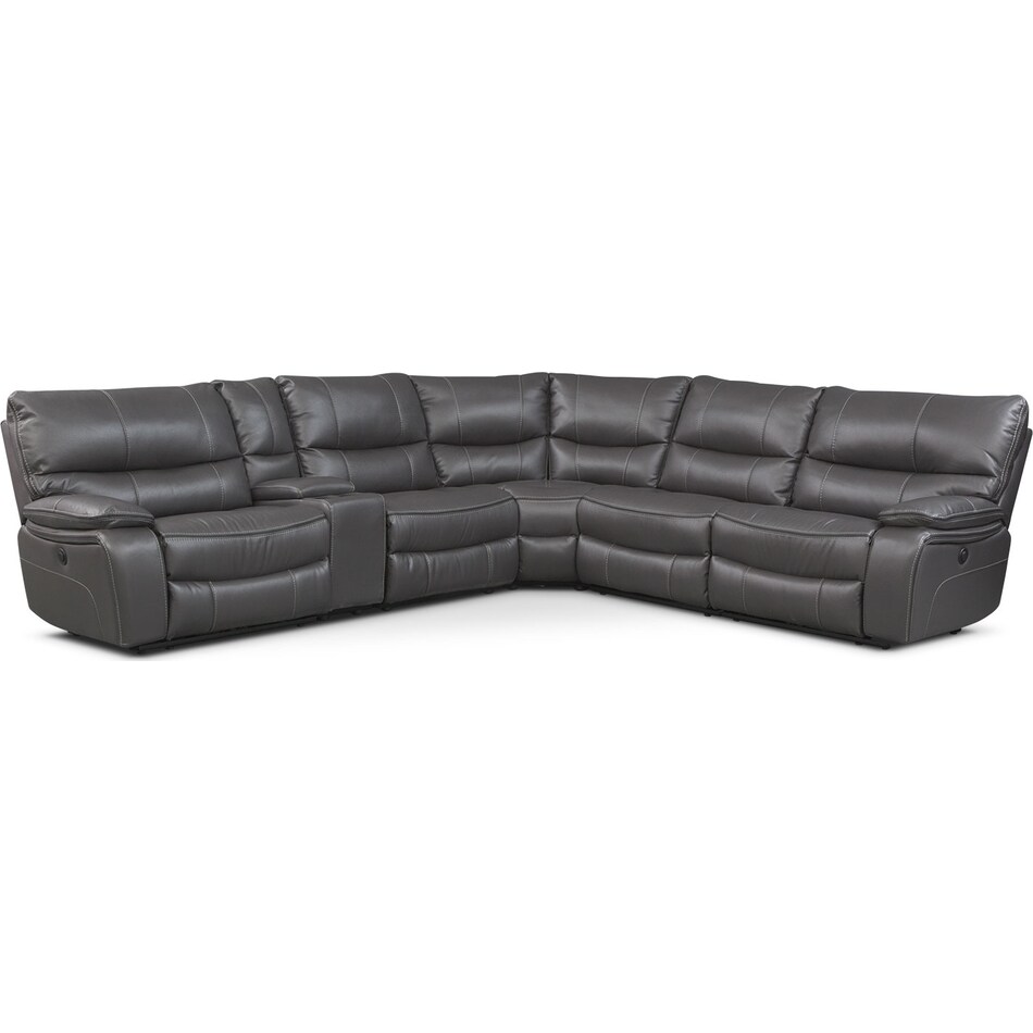 Orlando 6-Piece Power Reclining Sectional with 2 Reclining Seats - Gray ...