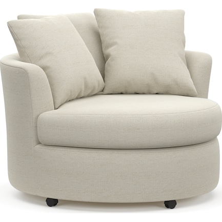Orren Swivel Accent Chair - Living Large White
