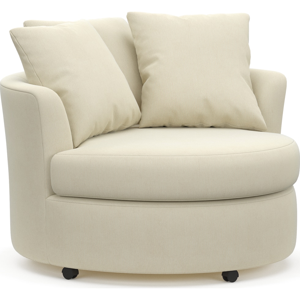 orren white swivel chair   