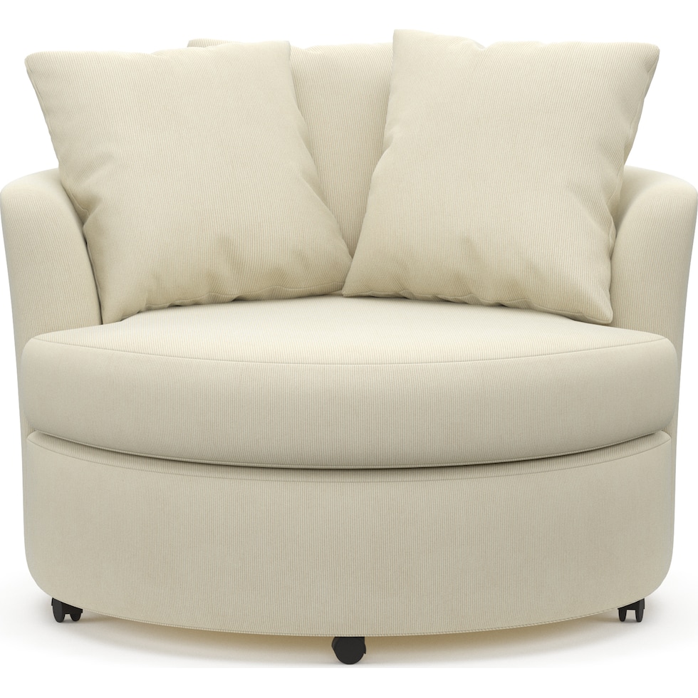 orren white swivel chair   