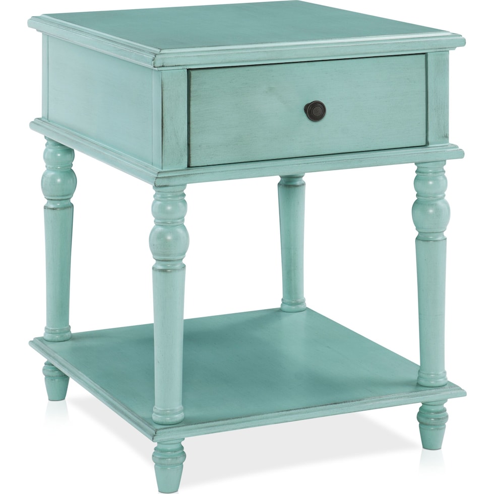 orville blue side table   