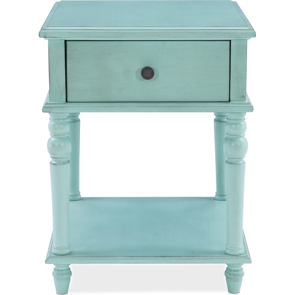 orville blue side table   