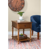 orville dark brown side table   