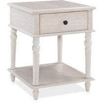 orville white side table   