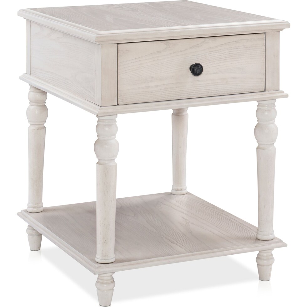 orville white side table   
