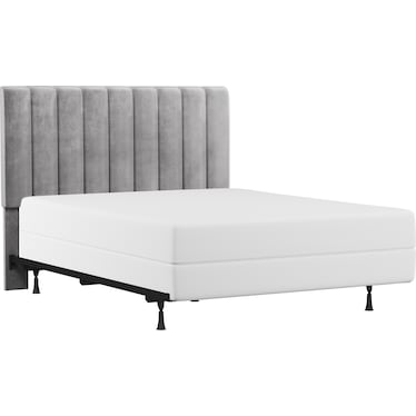 Oslo Full/Queen Upholstered Headboard and Bed Frame - Gray