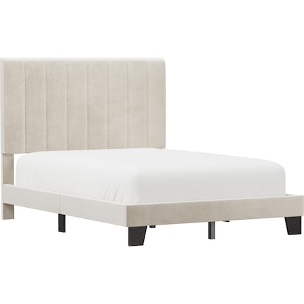 Oslo Full Upholstered Platform Bed - Cream