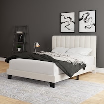 oslo white queen bed   