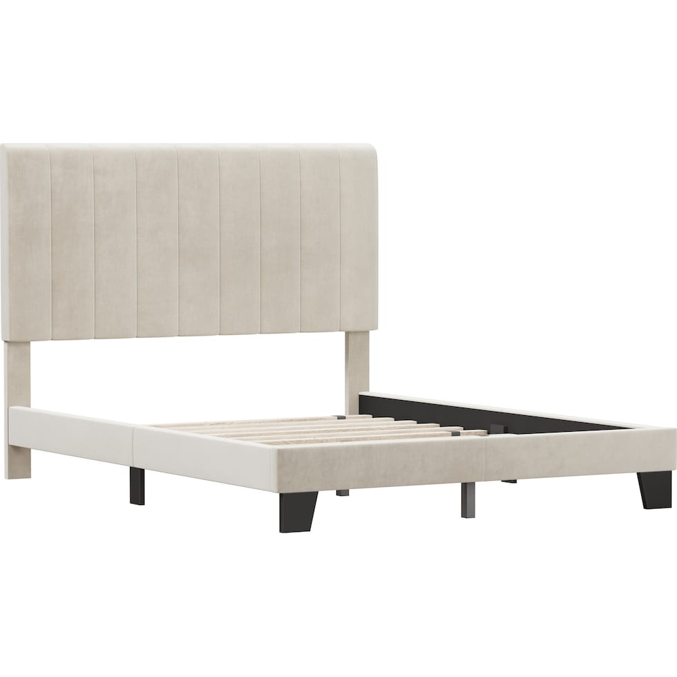 oslo white queen bed   