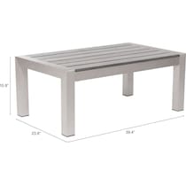 outer banks silver outdoor coffee table   