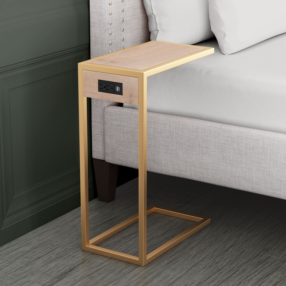outlet brown and gold side table   