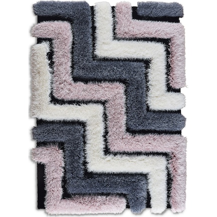 Overton 5' x 7' Area Rug - Pink/Gray/White