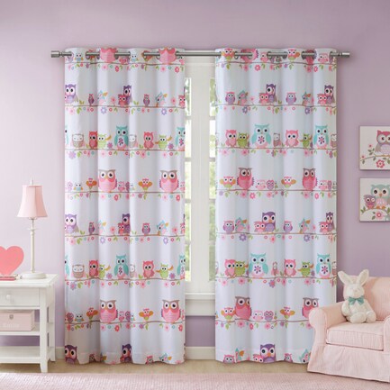 Owl 63" Blackout Curtain Panel - Multi