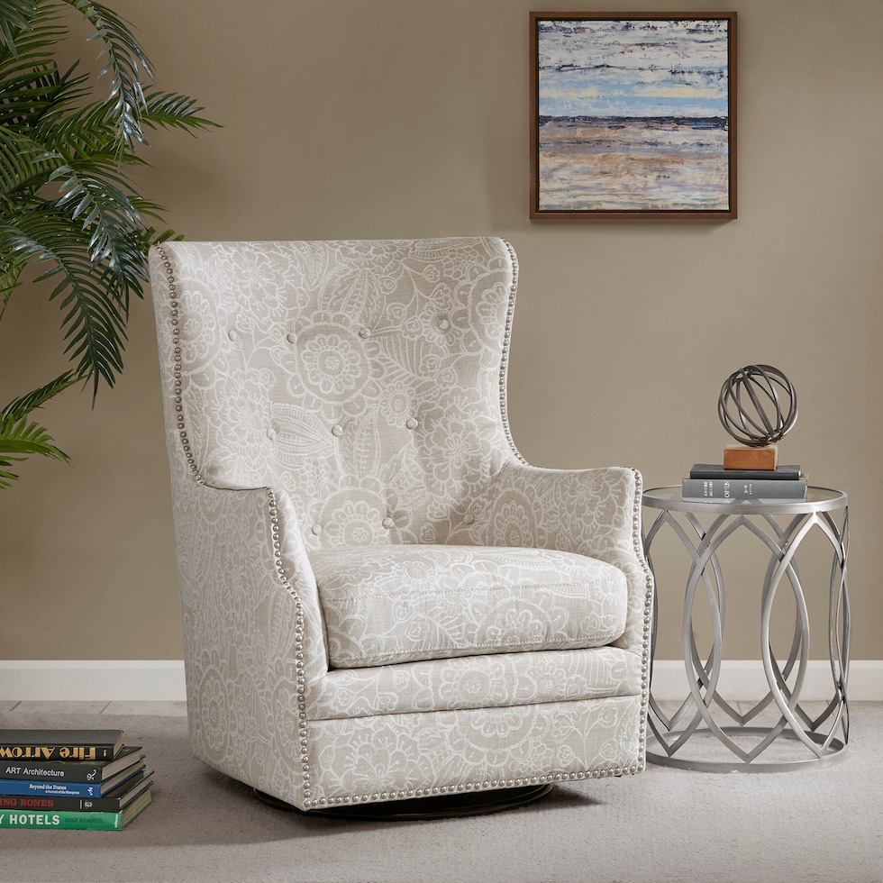 oxford white swivel chair   