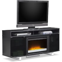 pacer black black fireplace tv stand   