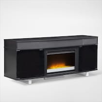 pacer black black fireplace tv stand   