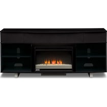 pacer black black fireplace tv stand   