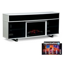 pacer white white fireplace tv stand   