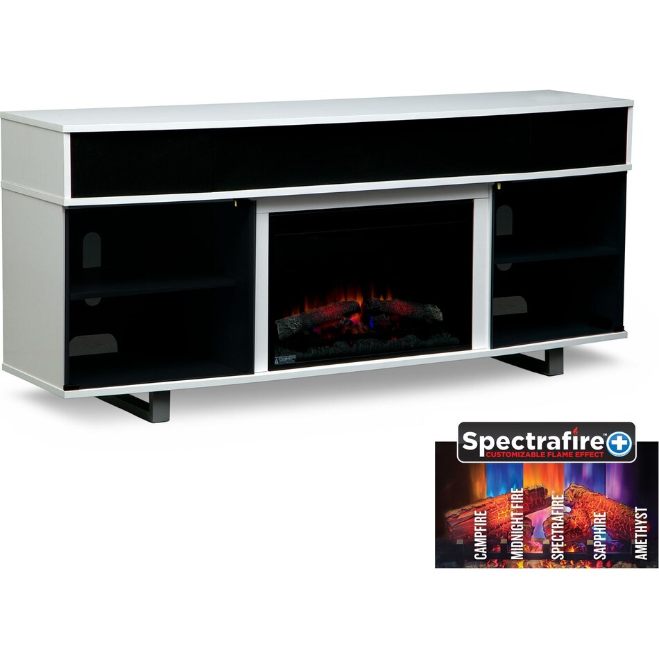 Pacer 72" Traditional Fireplace TV Stand with Sound Bar White