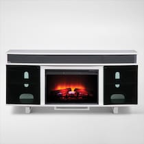 pacer white white fireplace tv stand   