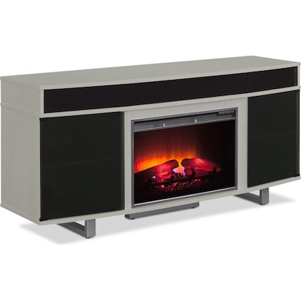 Pacer 64" Traditional Fireplace TV Stand with Sound Bar - Gray