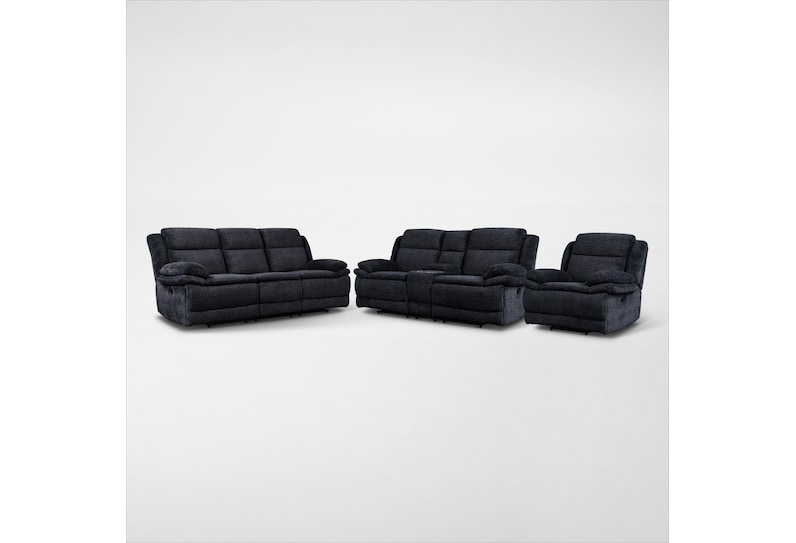 pacific black  pc manual reclining living room   