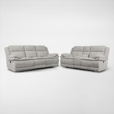 Pacific Manual Reclining Sofa and Loveseat Set