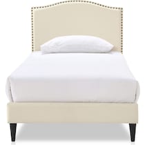 paisley white full upholstered bed   