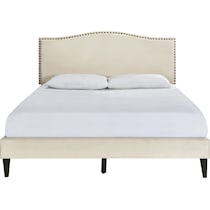paisley white queen bed   