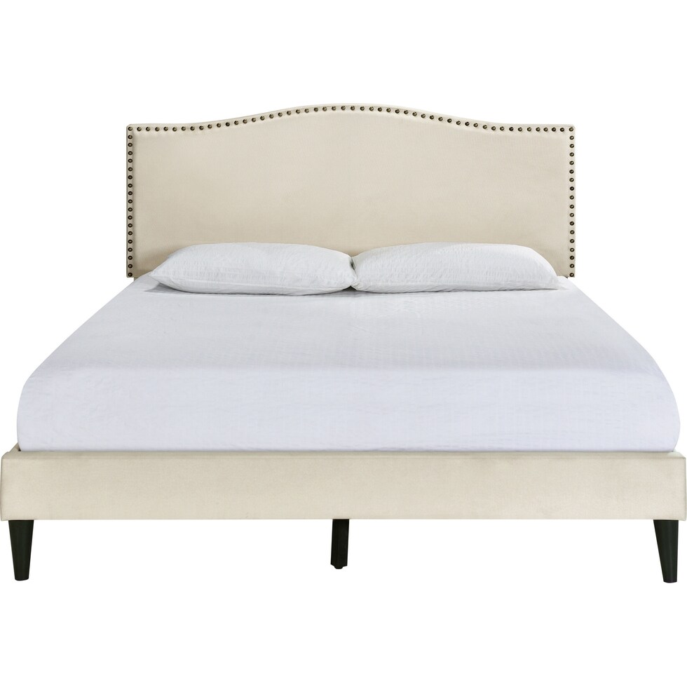 paisley white queen bed   