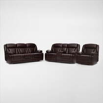 palermo dark brown  pc power reclining living room   