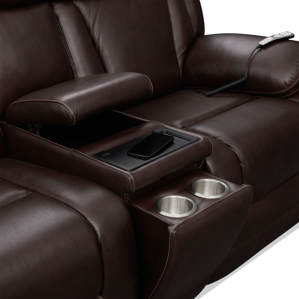 palermo dark brown loveseat   