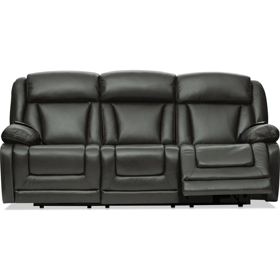palermo gray power reclining sofa   