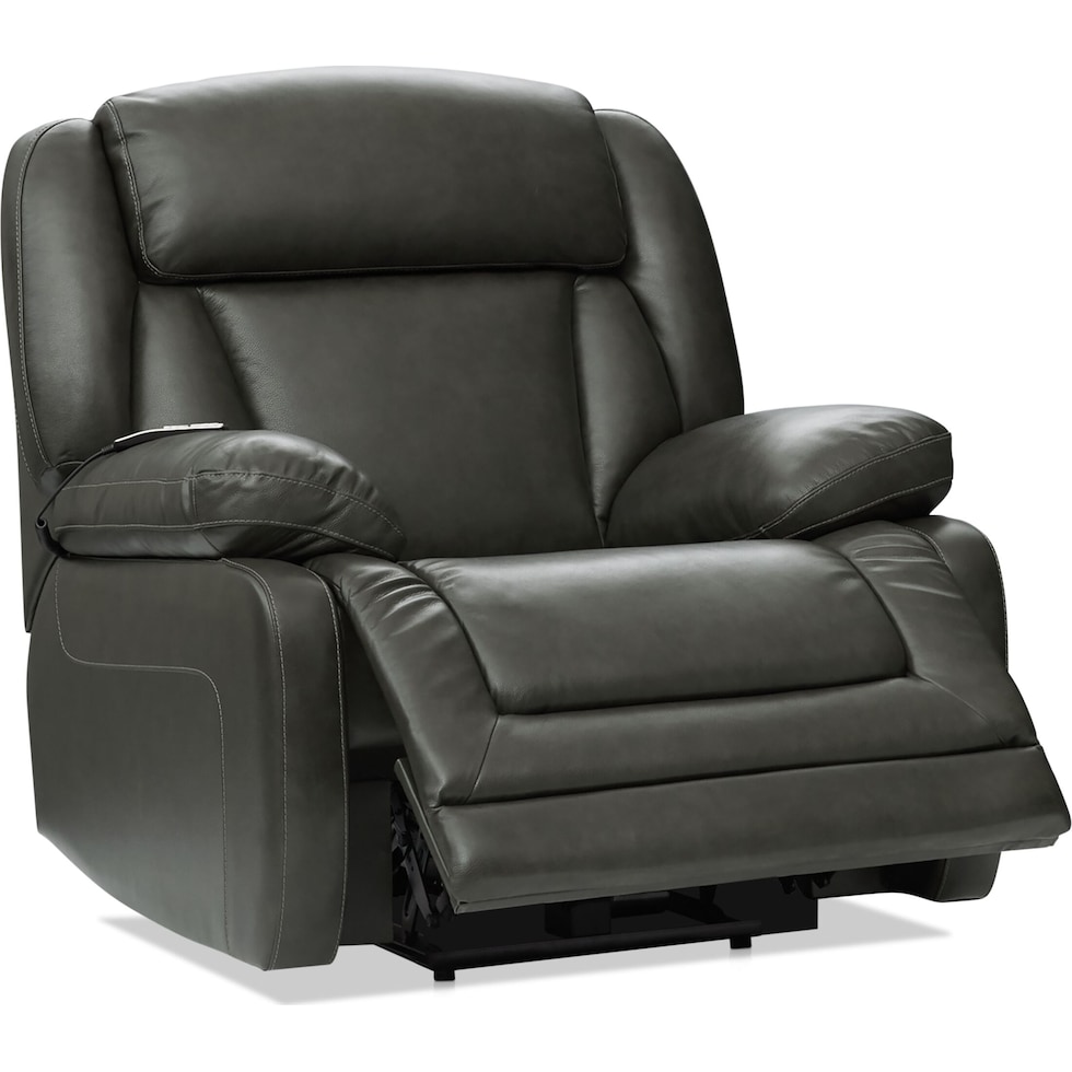 palermo gray recliner   