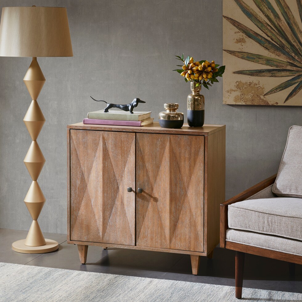 palisades light brown accent cabinet   