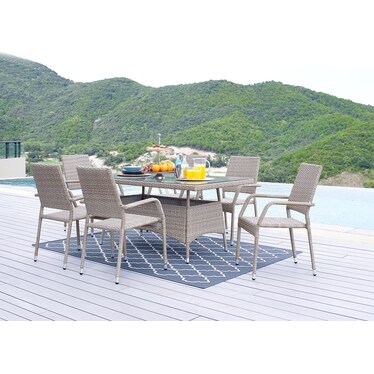 Palm Island Outdoor Dining Table - Tan
