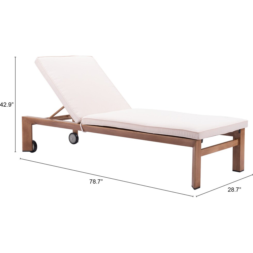 panama brown cream outdoor chaise   