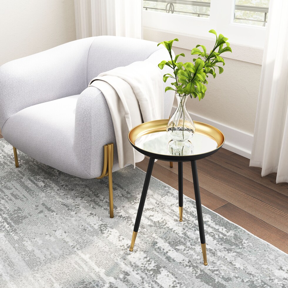 panly gold black accent table   