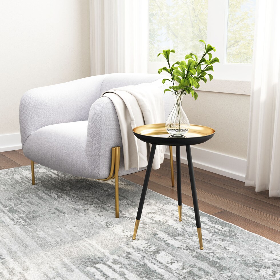 panly gold black accent table   