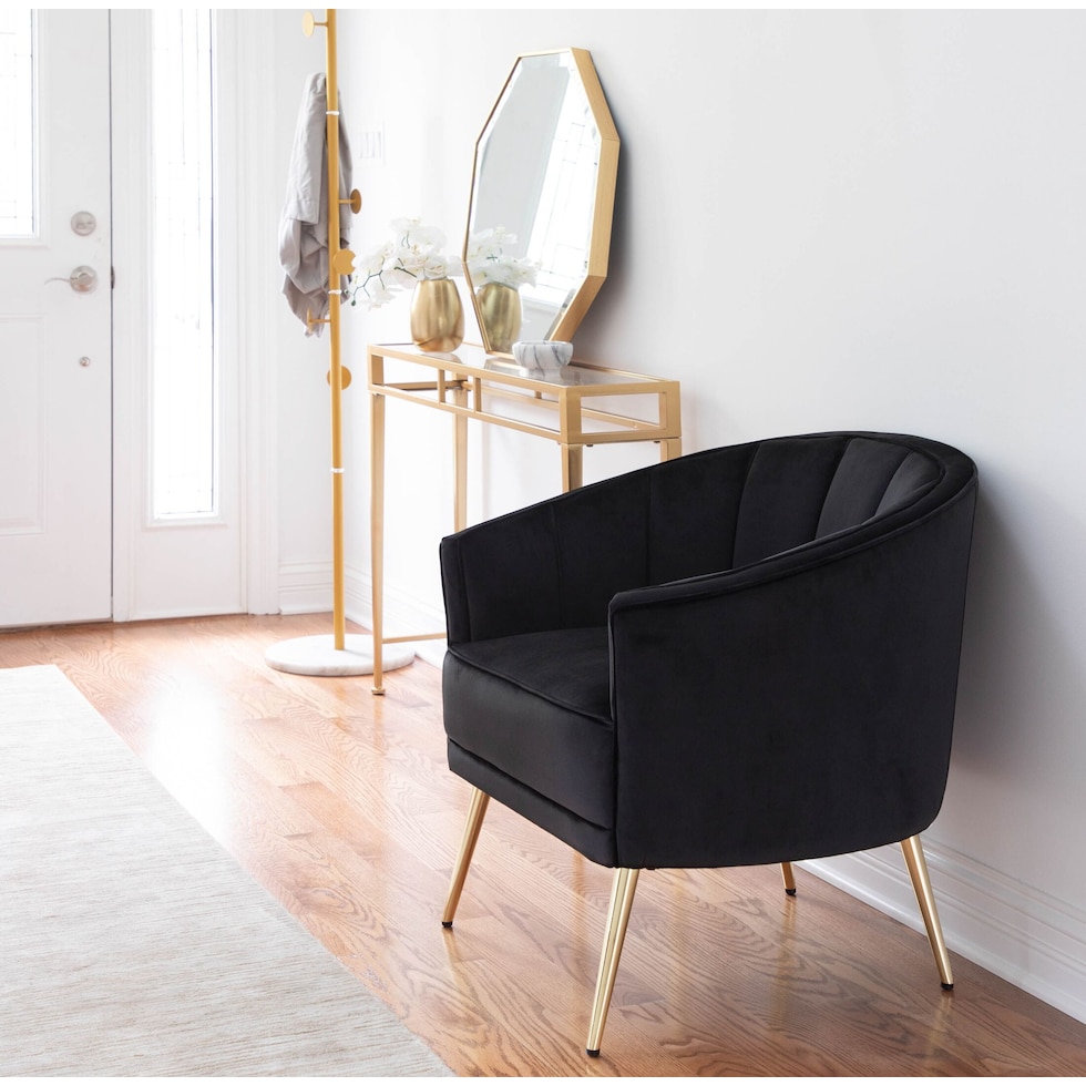pansy black accent chair   