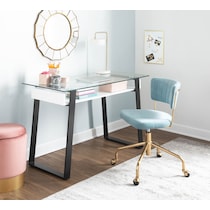 pansy blue desk chair   