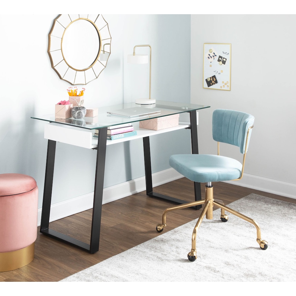 pansy blue desk chair   