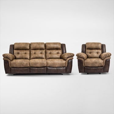 Parker Manual Reclining Sofa and Recliner