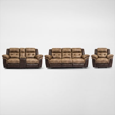 Parker Manual Reclining Sofa, Loveseat, and Recliner