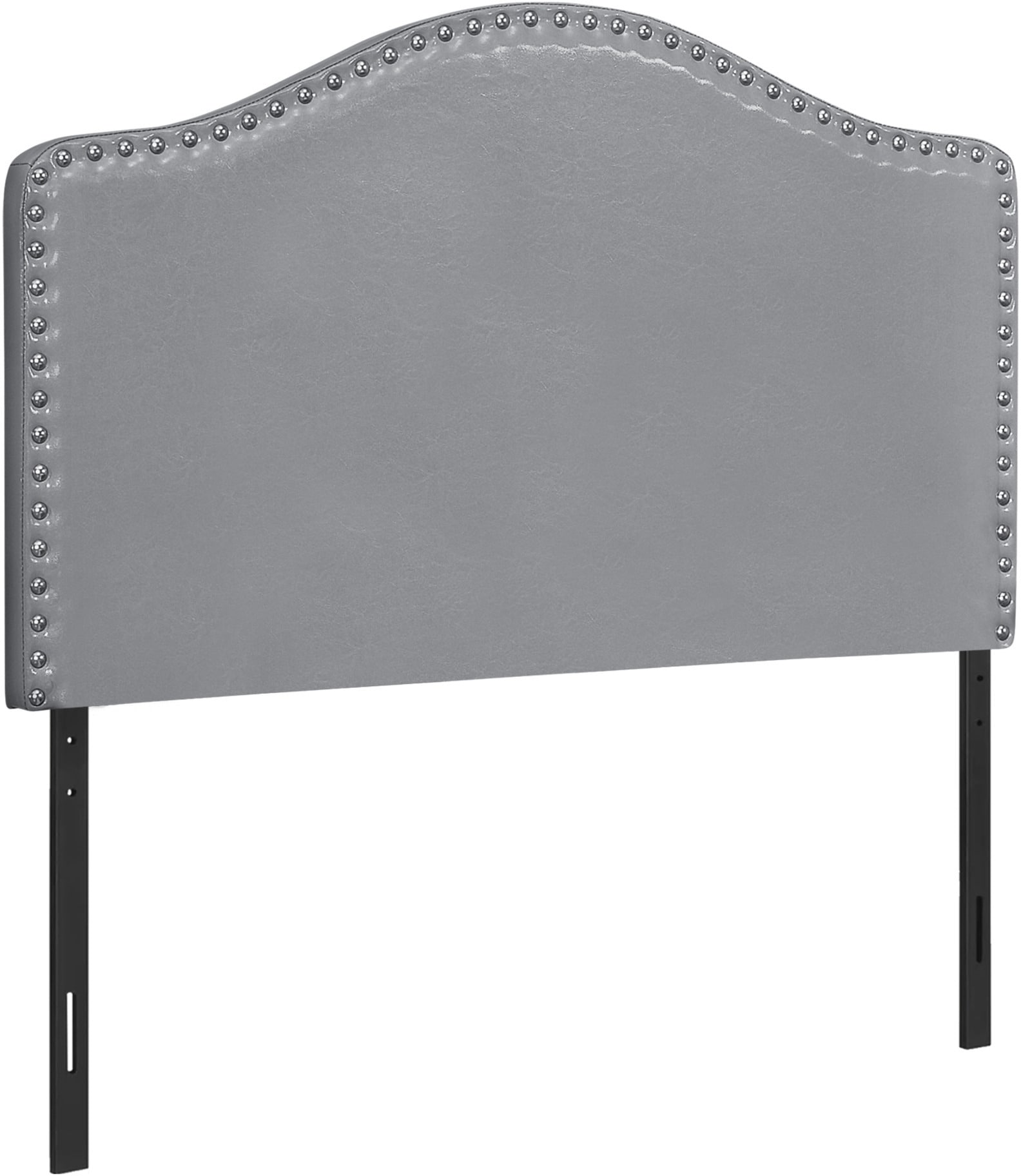 Parris Twin Upholstered Headboard Gray Faux Leather American