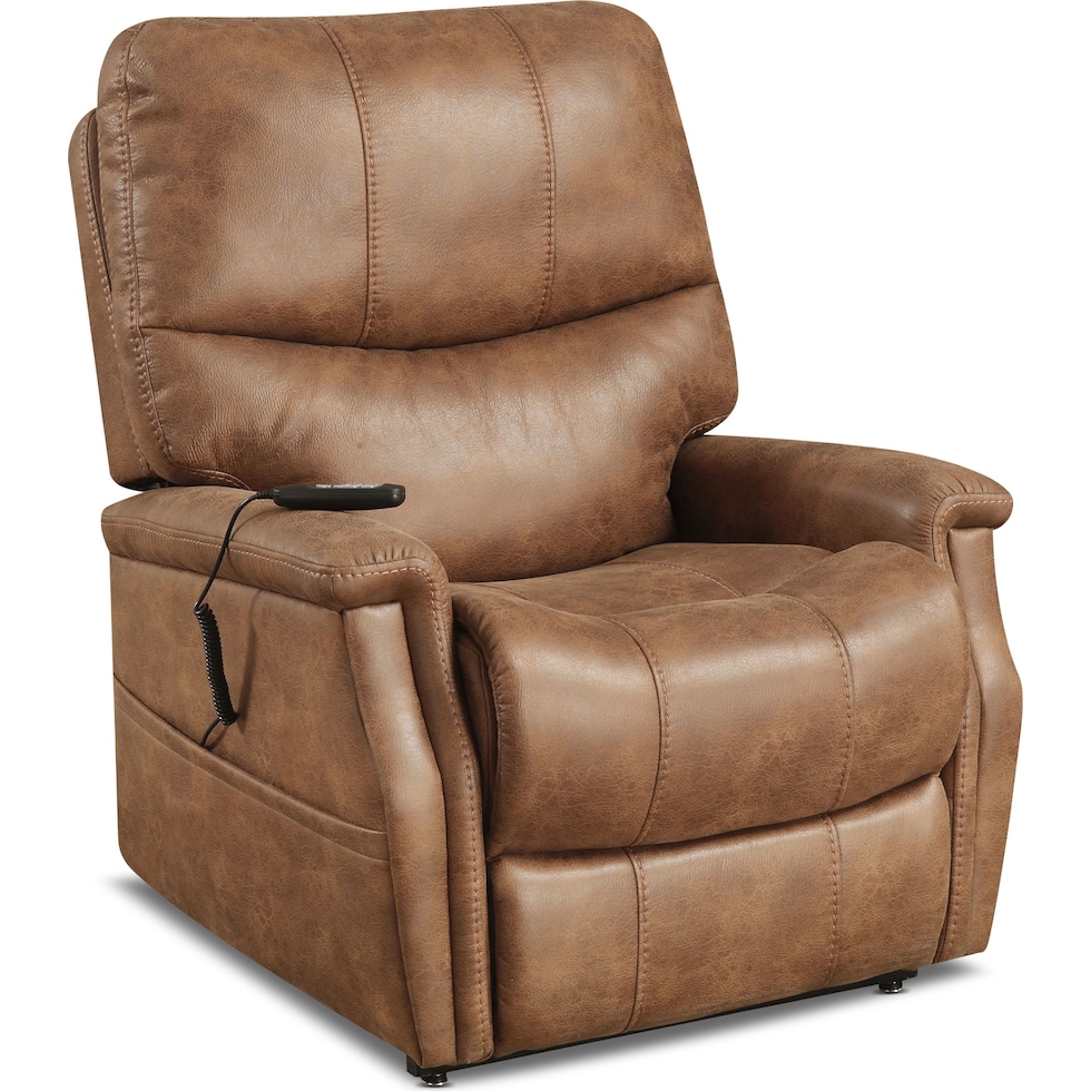 pasco light brown power lift recliner   