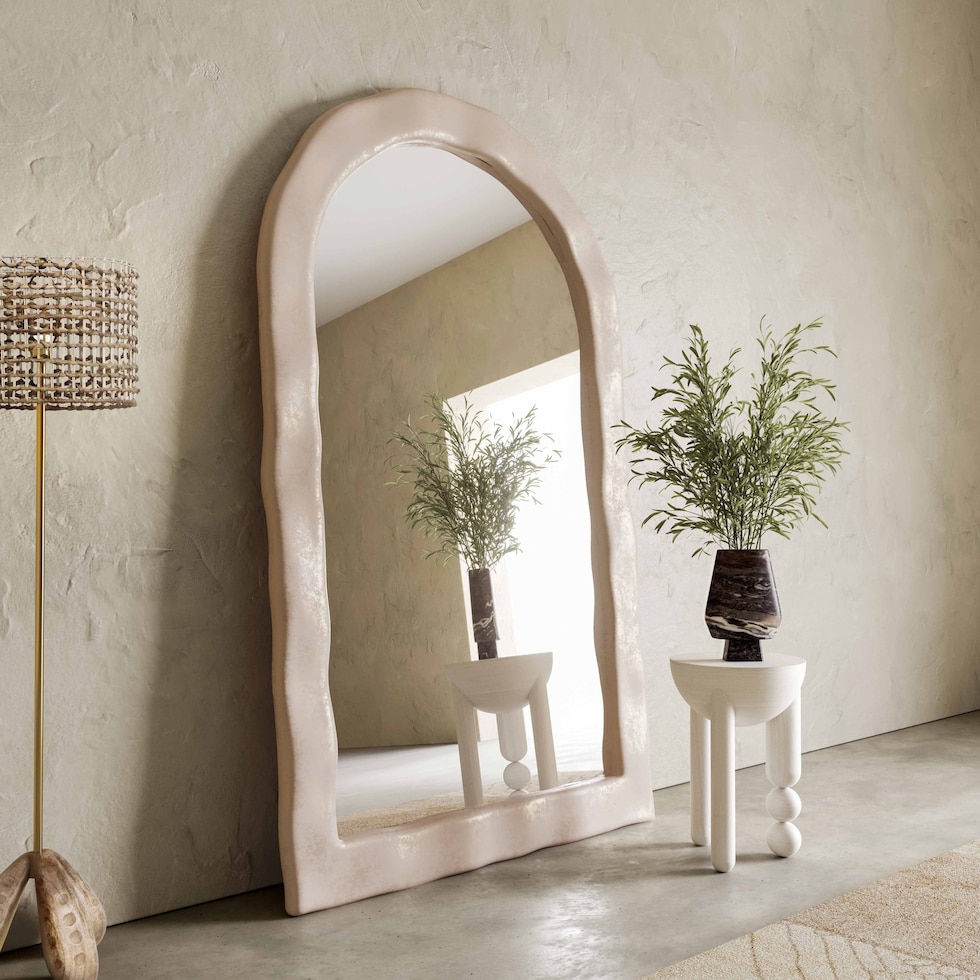 patricia cream floor mirror   